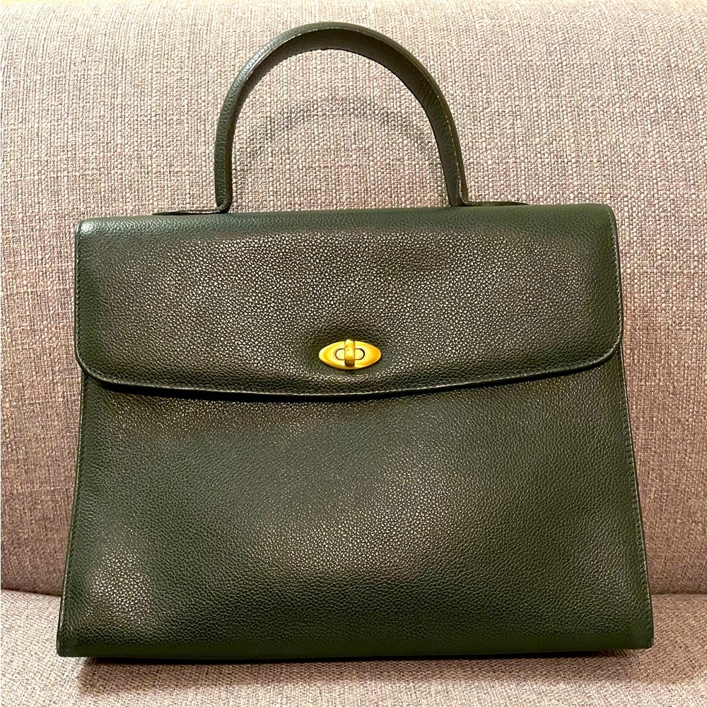 COACH FOREST GREEN TOP HANDLE BAG